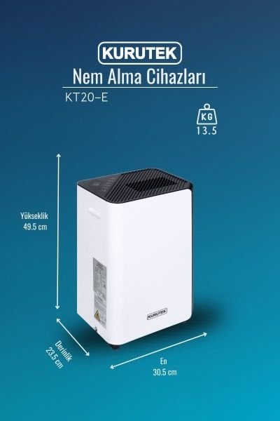 KT20-E Ev Tipi Nem Alma ve Hava Temizleme Cihazı Alınan ürüne ek 1 yıl garanti sunan paket