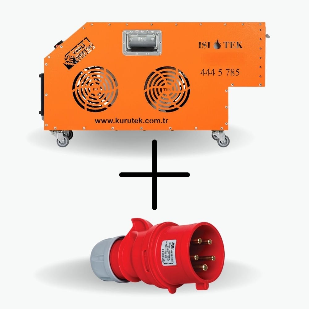 20 KW Elektrikli Isımak Isıtıcı 5X32 A IP44 Düz Fiş