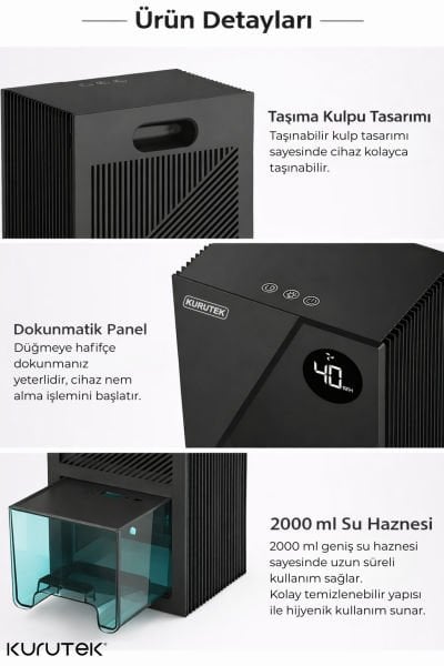 KT2-A Mini Nem Alma Cihazı Alınan Ürüne Ek 1 yıl Garanti Sunan Paket