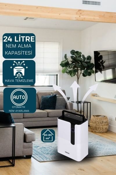 KT24-B Ev Tipi Nem Alma ve Hava Temizleme Cihazı Standart Garanti