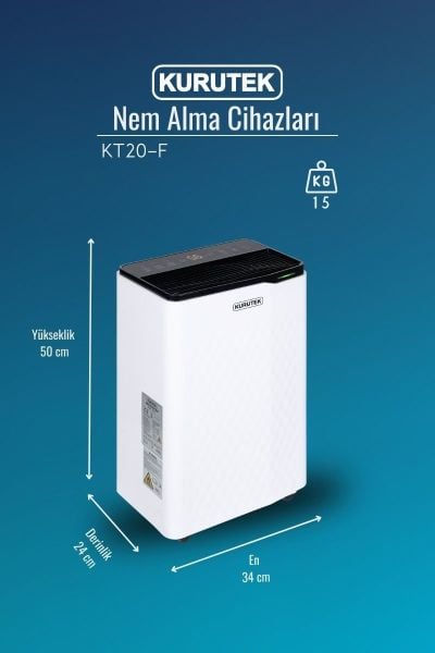 KT20-F Ev Tipi Nem Alma ve Hava Temizleme Cihazı Standart Garanti