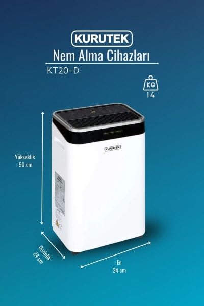 Outlet Kampanyası! KT20-D Ev Tipi Nem Alma ve Hava Temizleme Cihazı Standart Garanti