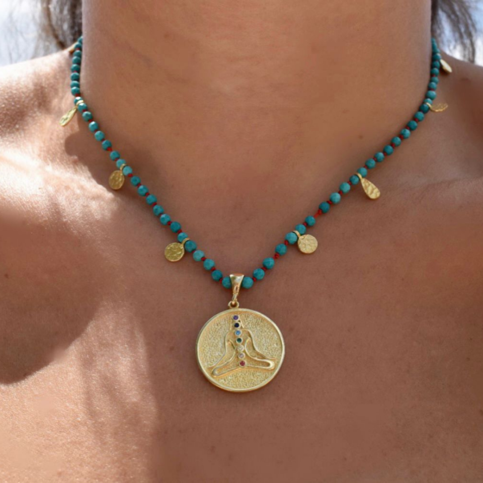 Turquoise chakra necklace