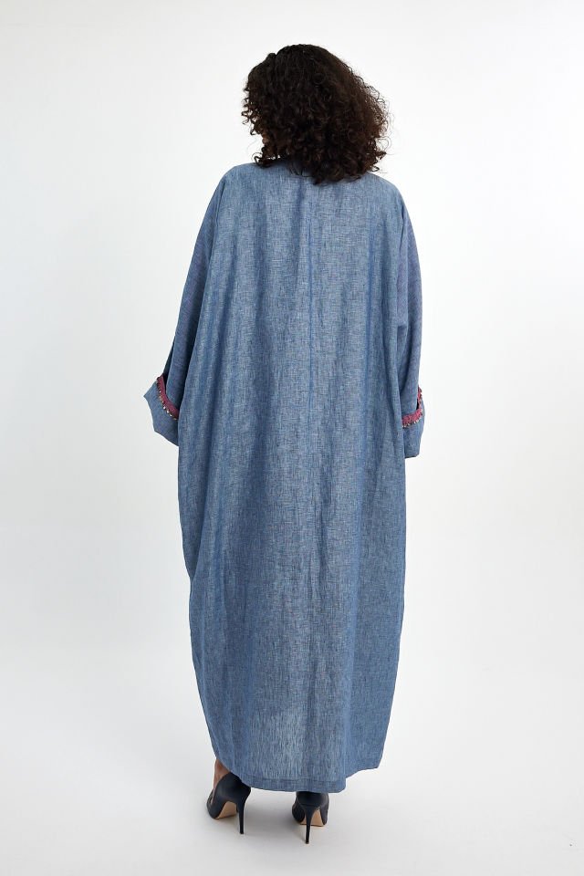 Dark Blue Antique Piece Special Design Abaya