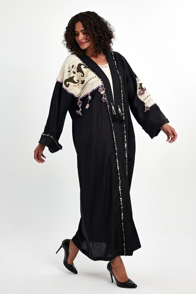 Antique Piece Black Special Design Special Design Abaya