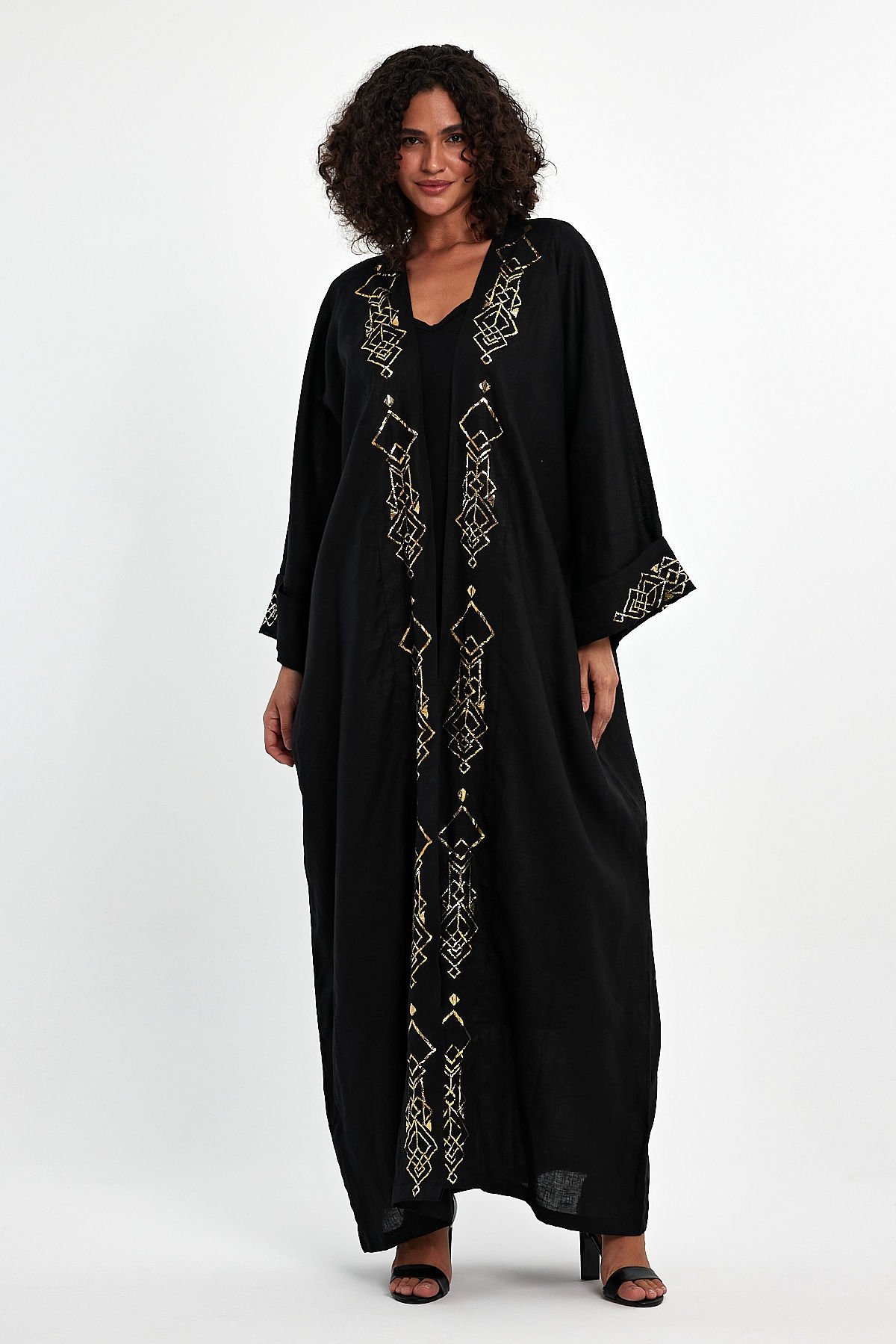 Black Wire Wrap Special Design Abaya