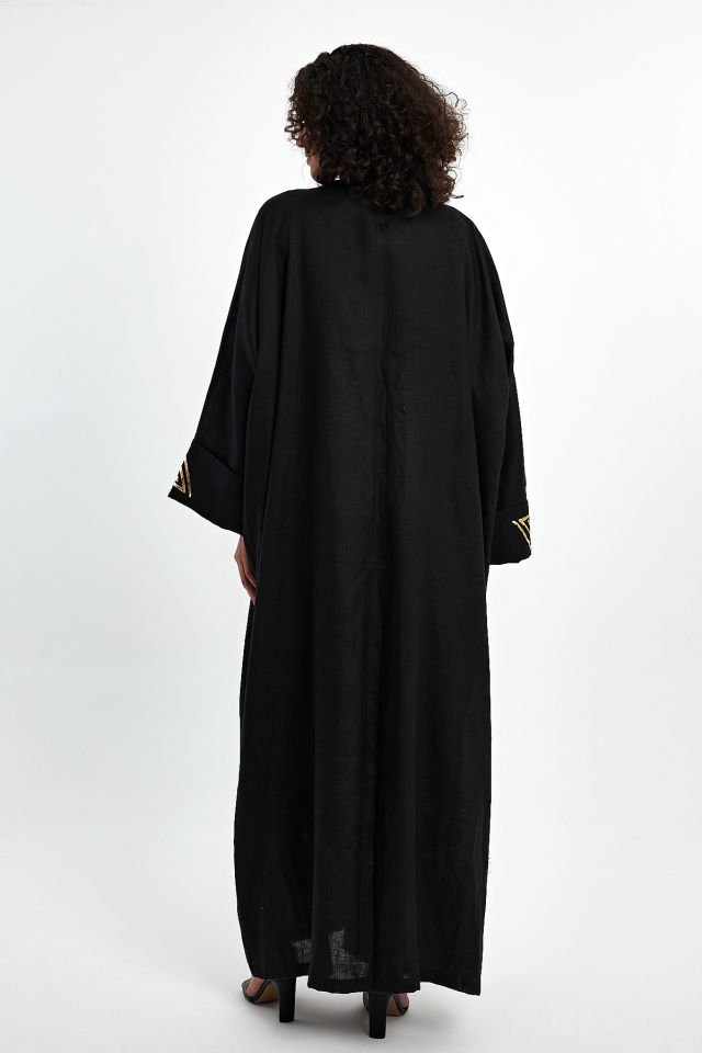 Black Wire Wrap Special Design Abaya