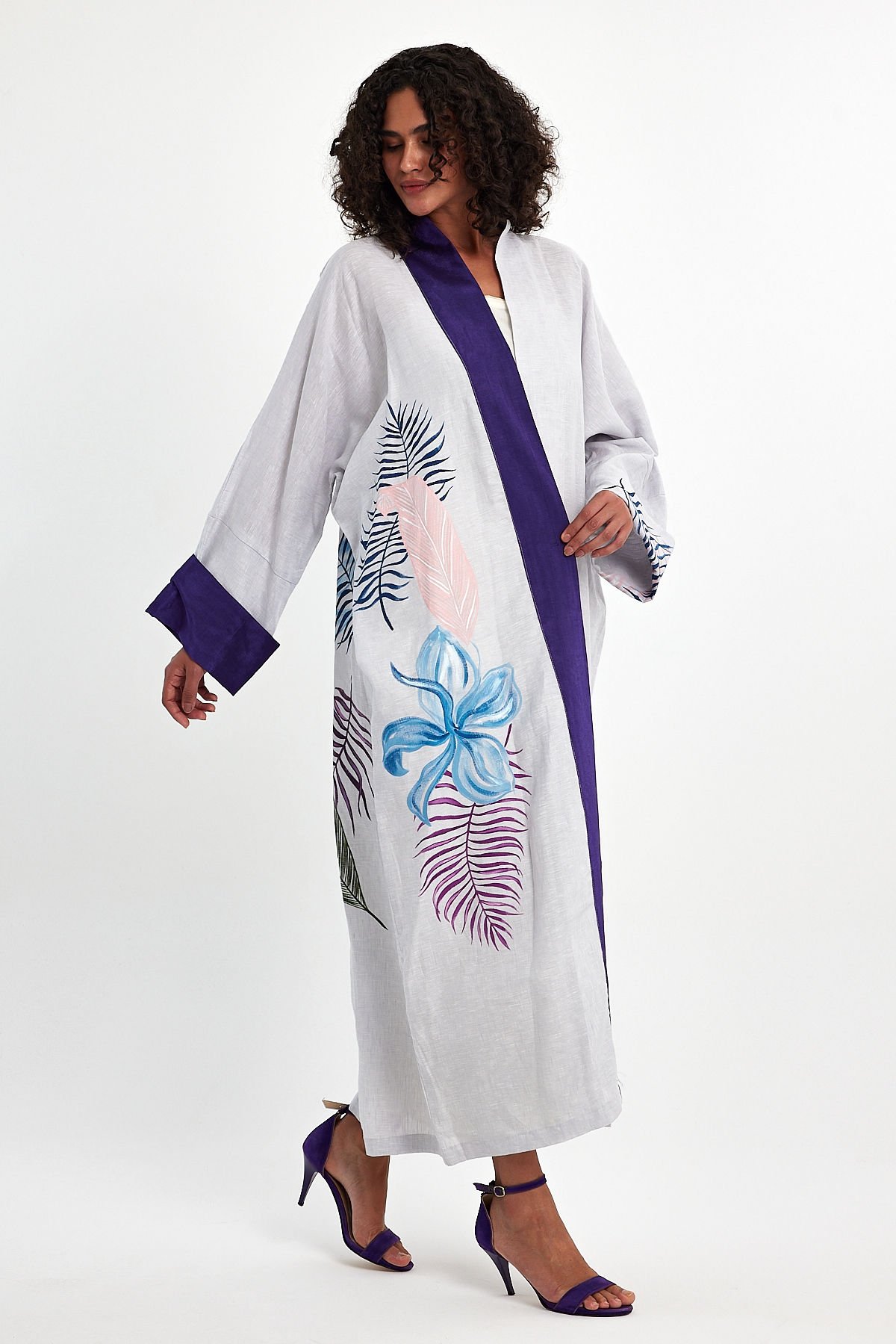 Hand Painted Linen Special Design Abaya