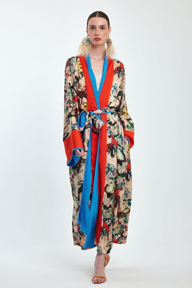 Ipek Saten Özel Tasarım Kimono