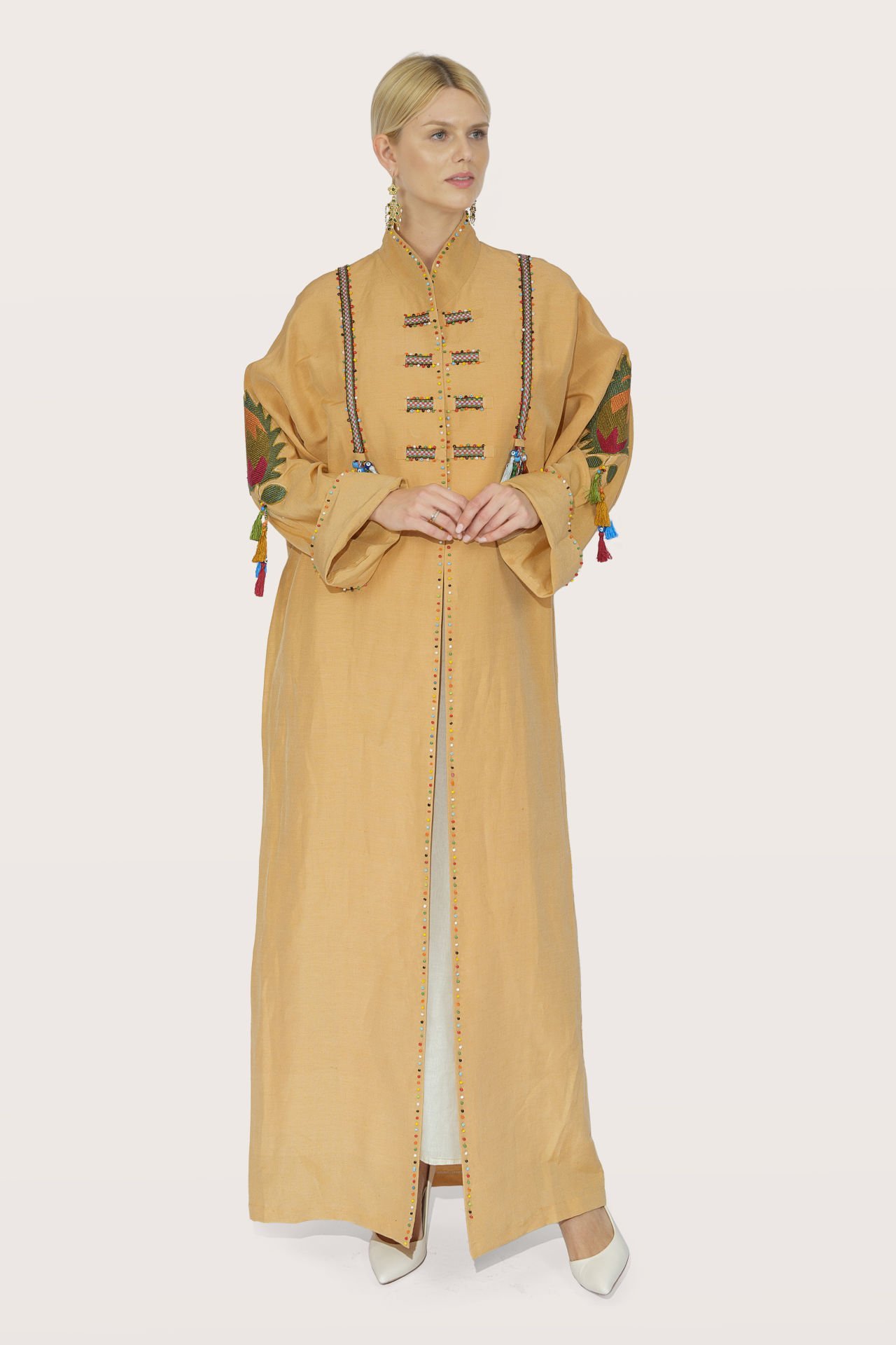 Antique Pieced Abaya on Hand - Woven Silk Cotton Fabric