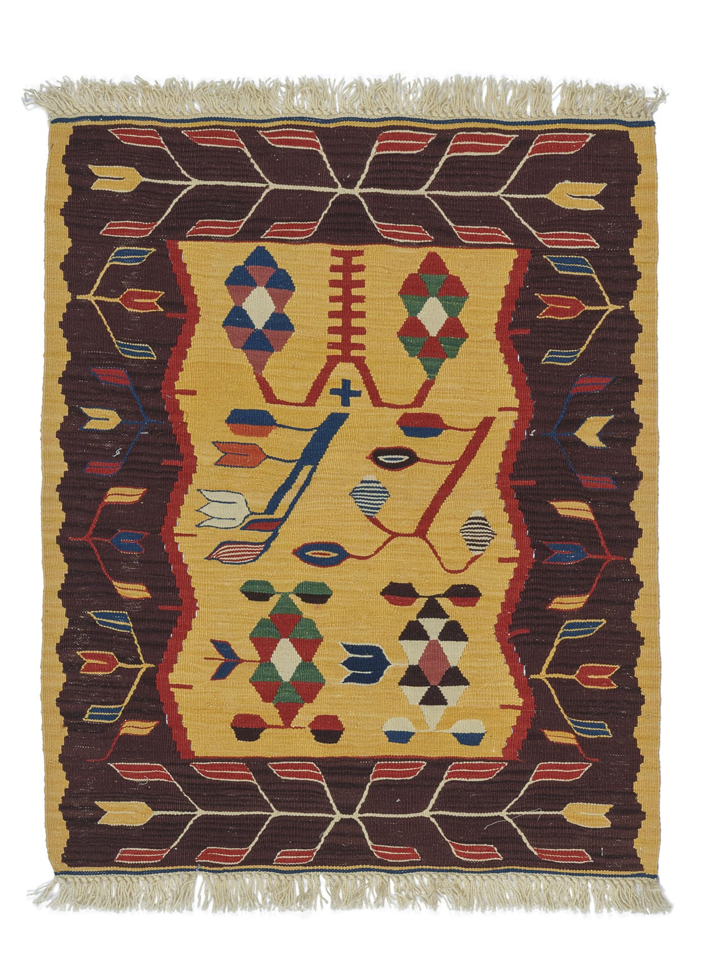 New Antique Wheat Patterned Anatolian Kilim Rug