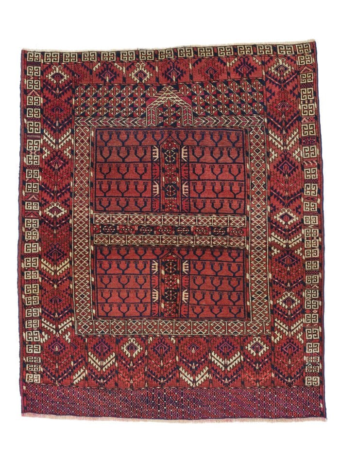 Antique Turkoman Yomut Bukhara Rug - Turkmen Tekke Ensi