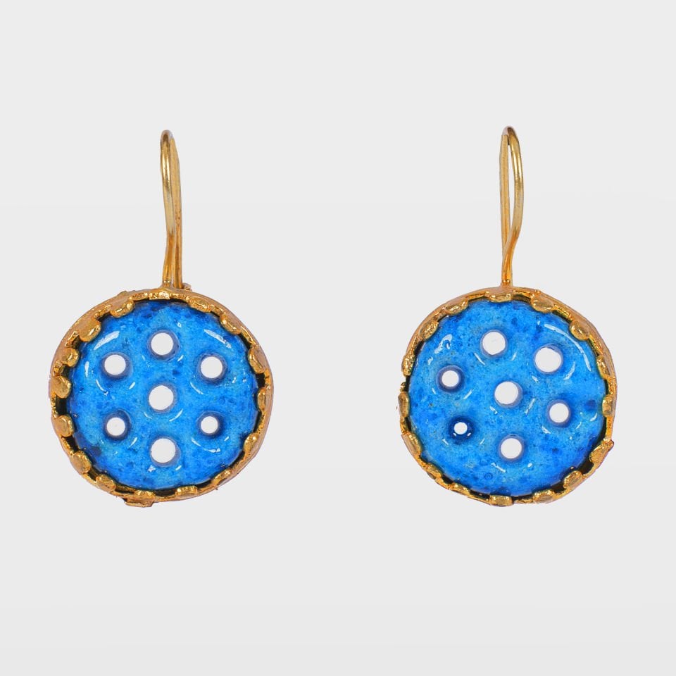 Gold Plated Mardin Stone Earring