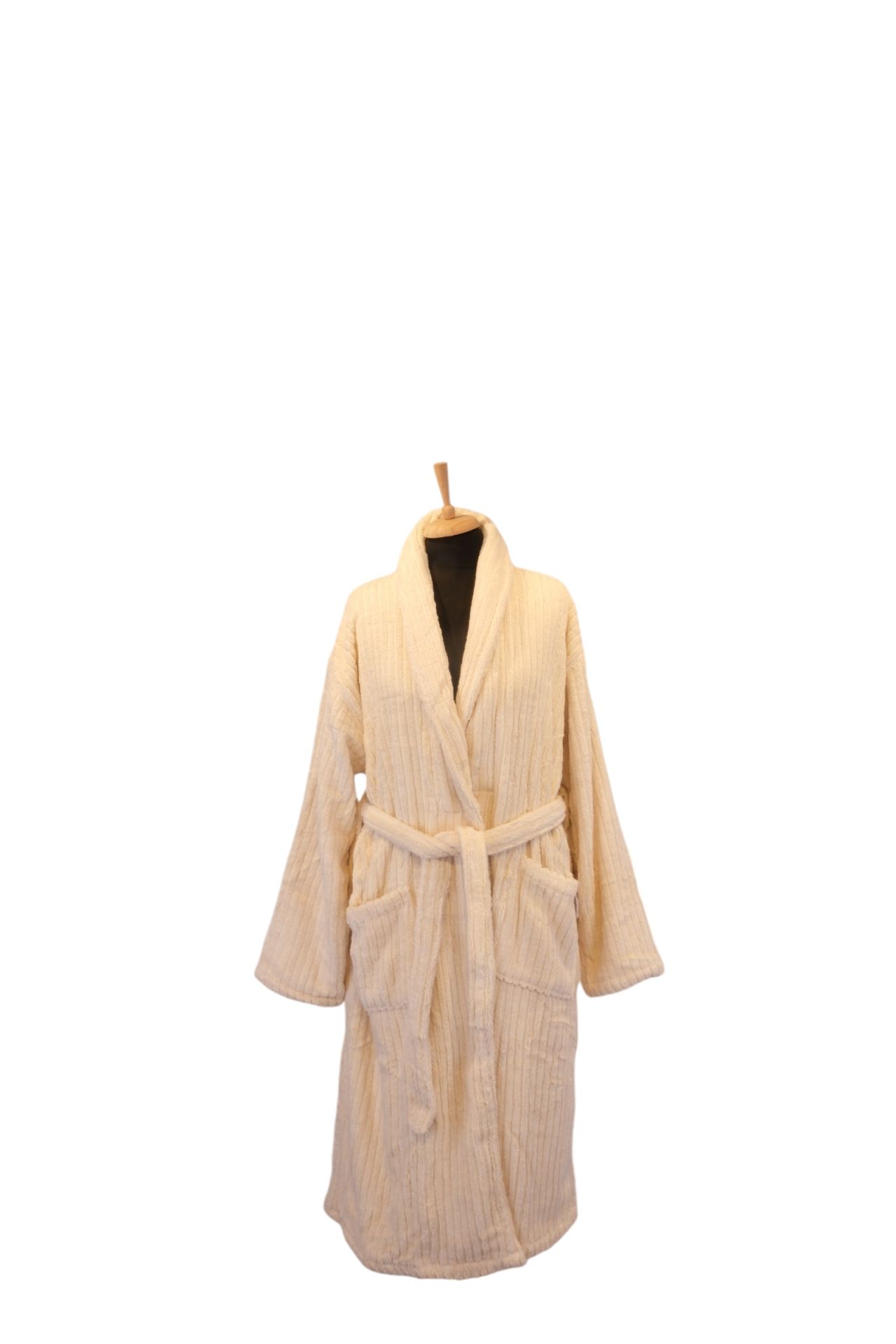 Turkish Bathrobe - Hand-Woven Cream Turkish Cotton Bathrobe