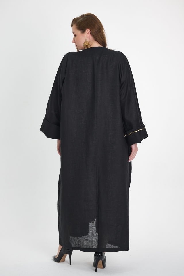 Antique Piece Black Special Design Abaya