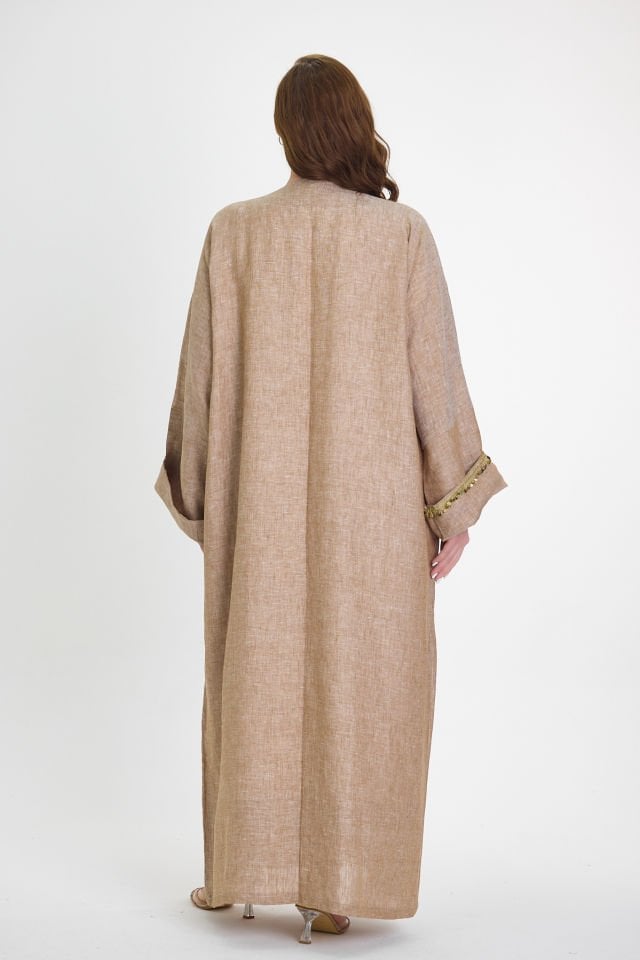 Antique Piece Beige Special Design Abaya