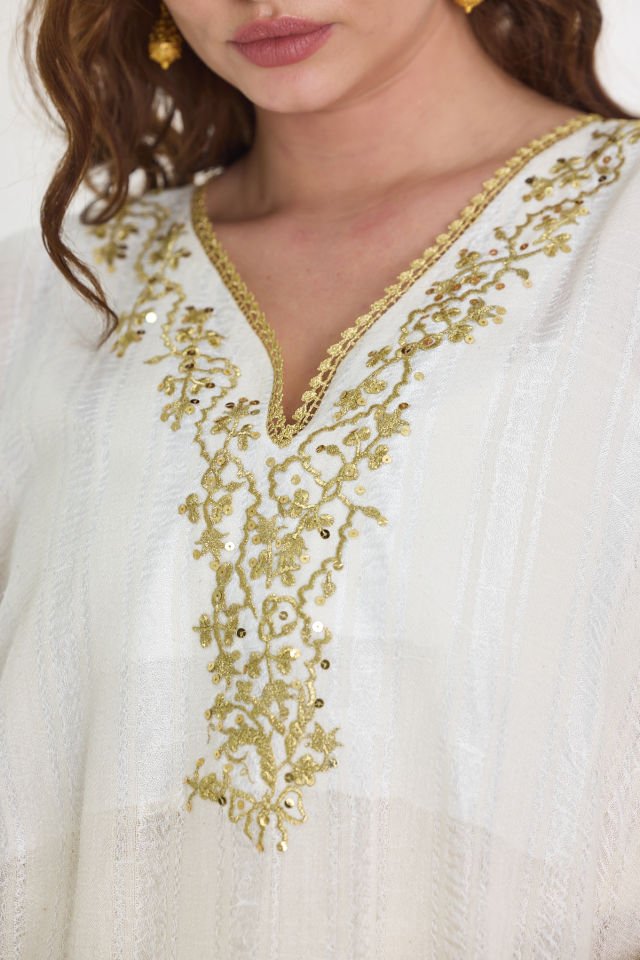 Handmade Silk Dress with Ottoman Motifs