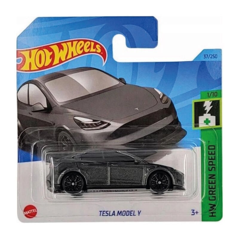 Hot Wheels 1/64 Ölçek Tekli Regular Arabalar HKK20 Hw Green Speed / Tesla Model Y Gri