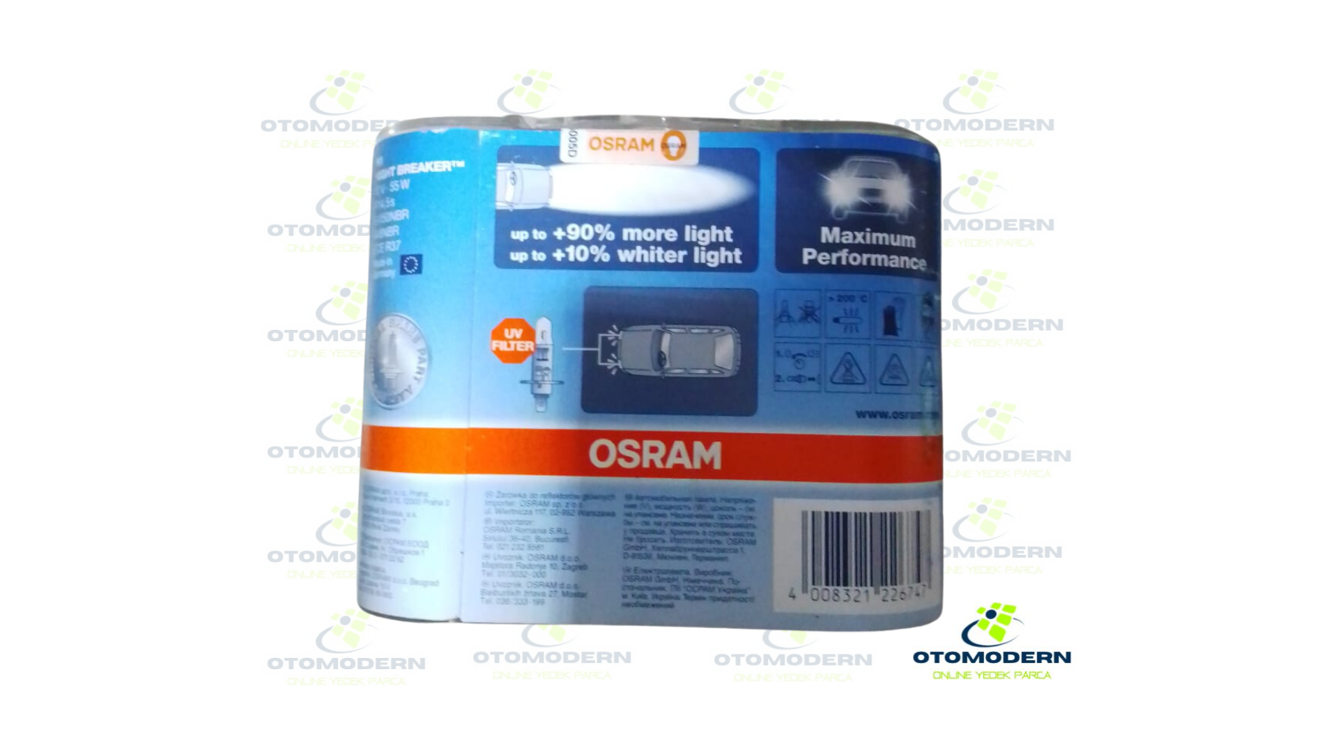 H1 64150NBR Osram Night Breaker H1 Ampul 12 Volt Takımı