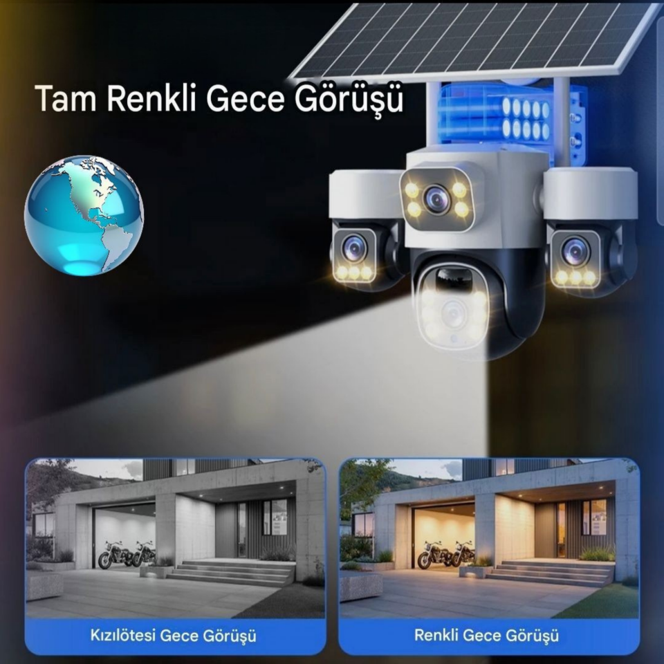 Inox Digital X14 4G E-Simli 4 Kameralı Güneş Enerjili Güvenlik Kamerası