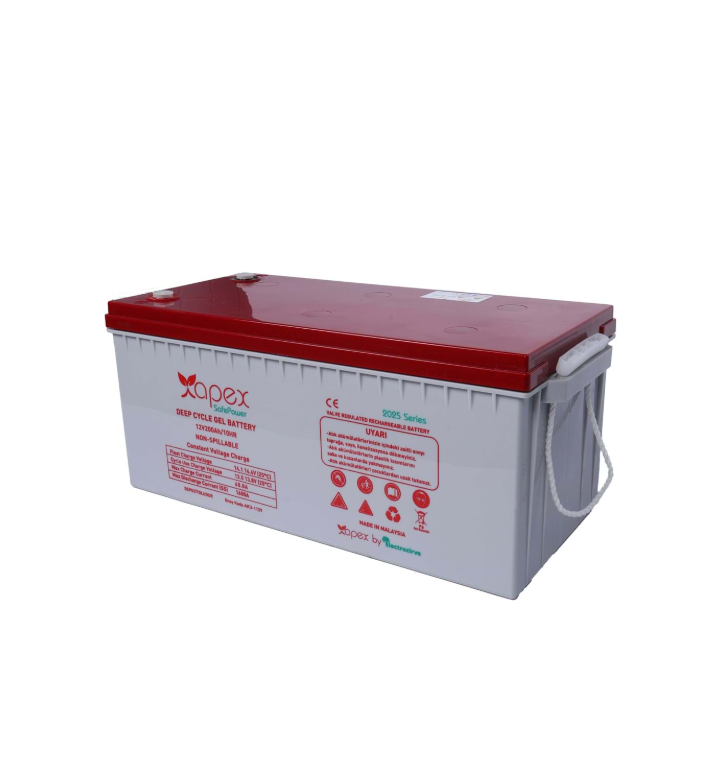 Apex 12V 200Ah Deep Cycle Jel Akü