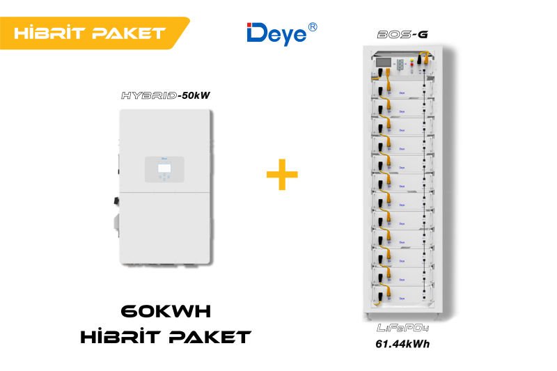 Deye 60 kWh Hibrit Paketi (High Voltage)