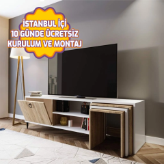 Zigon Sehpalı Tv Ünitesi Meşe 180*55*40 cm