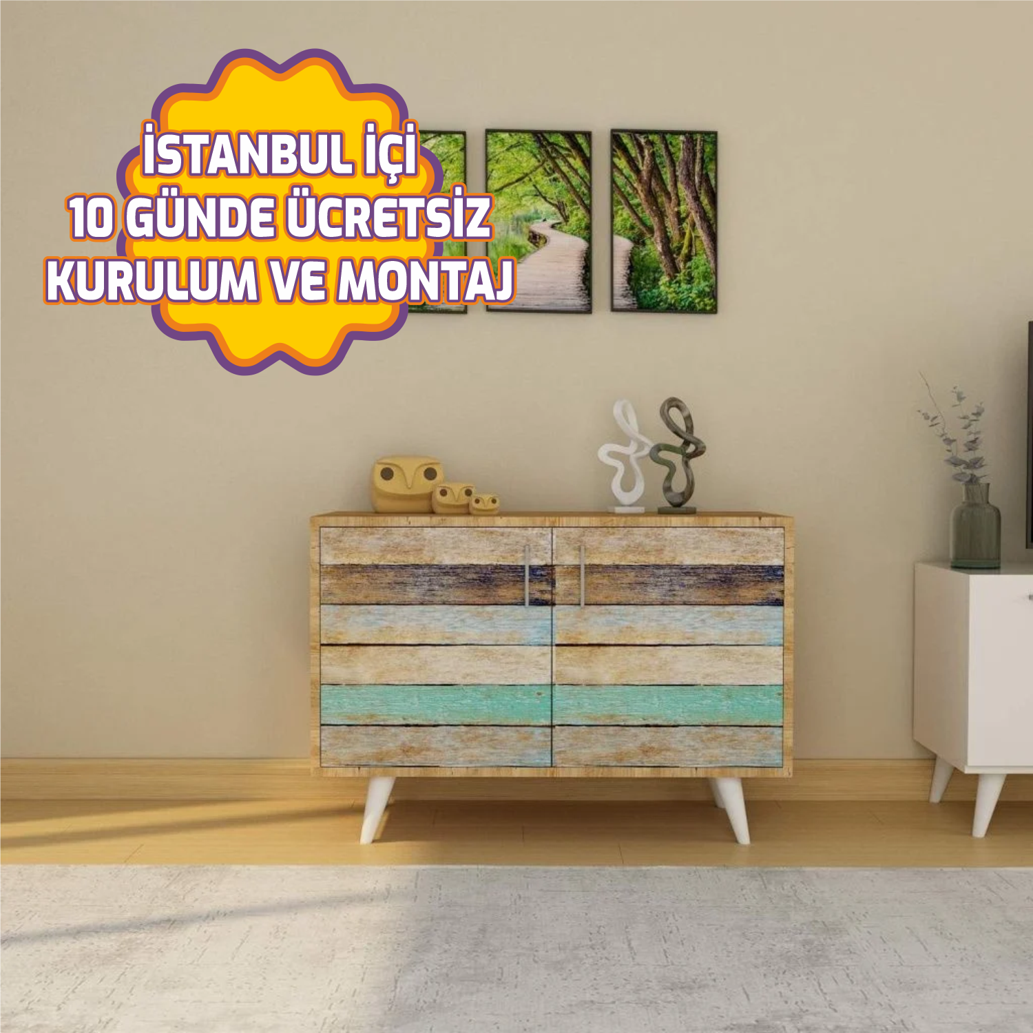 Dilara Dolap Atlantik Çam 100*65*40 cm