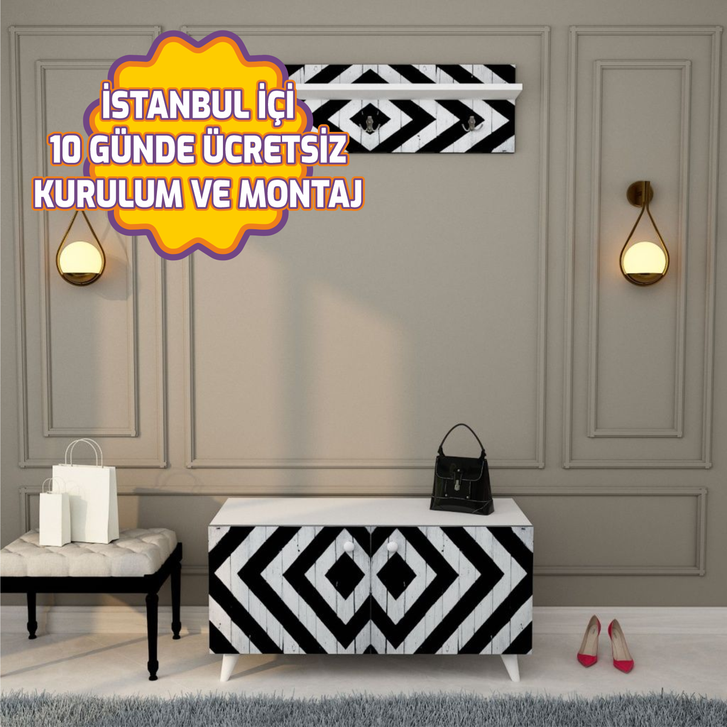 Trend Baskılı Özel Tasarım Dolap 100*65*40 cm