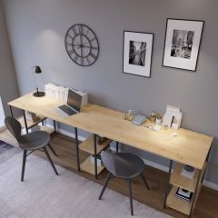 Sade Tasarım Çalışma Masası Meşe 270*60*72 cm