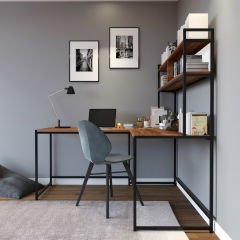 L Tasarım Küçük Çalışma Masası Ceviz 160*60*145 cm