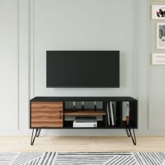 Tuğba Tv Sehpa Yerli Ceviz Siyah 150*40*60 cm
