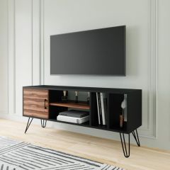 Tuğba Tv Sehpa Yerli Ceviz Siyah 150*40*60 cm