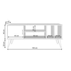 Tuğba Tv Sehpa Yerli Ceviz Siyah 150*40*60 cm