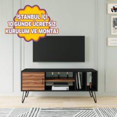 Tuğba Tv Sehpa Yerli Ceviz Siyah 150*40*60 cm