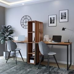 Büyük Boy İkili Çalışma Masası Ceviz 240*60*72 cm