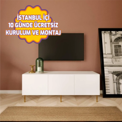Sezer Tv Sehpa Beyaz 150*55*40 cm
