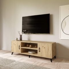 Deniz Tv Sehpa Keçe Meşe 150*55*40 cm