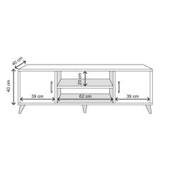Deniz Tv Sehpa Keçe Meşe 150*55*40 cm