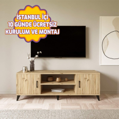 Deniz Tv Sehpa Keçe Meşe 150*55*40 cm