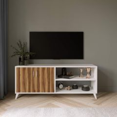 Güner Tv Sehpa Yerli Ceviz Beyaz 150*70*40 cm