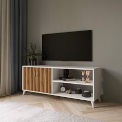 Güner Tv Sehpa Yerli Ceviz Beyaz 150*70*40 cm