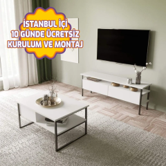 Burak Tv Sehpa Orta Sehpa 140*50*35 / 90*45*60 cm