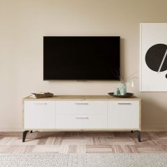 Sude Tv Sehpa Keçe Meşe Beyaz 150*55*40 cm