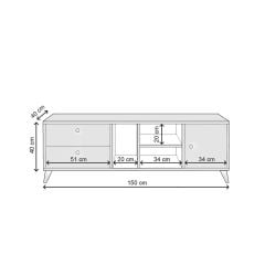 Onay Tv Sehpa Çam 150*55*40 cm