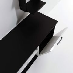 Çift Raflı Tv Ünitesi Siyah Beyaz 180*50*40 cm