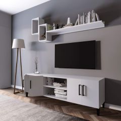 Özel Tasarım Tv Ünitesi Beyaz 180*55*40 cm