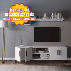 Özel Tasarım Tv Ünitesi Beyaz 180*55*40 cm