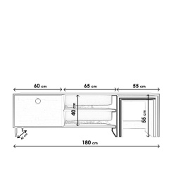 Zigon Sehpalı Tv Ünitesi Safir Meşe 180*55*42 cm