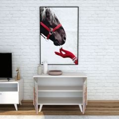 Özel Desenli Beyaz Dolap 100*65*40 cm